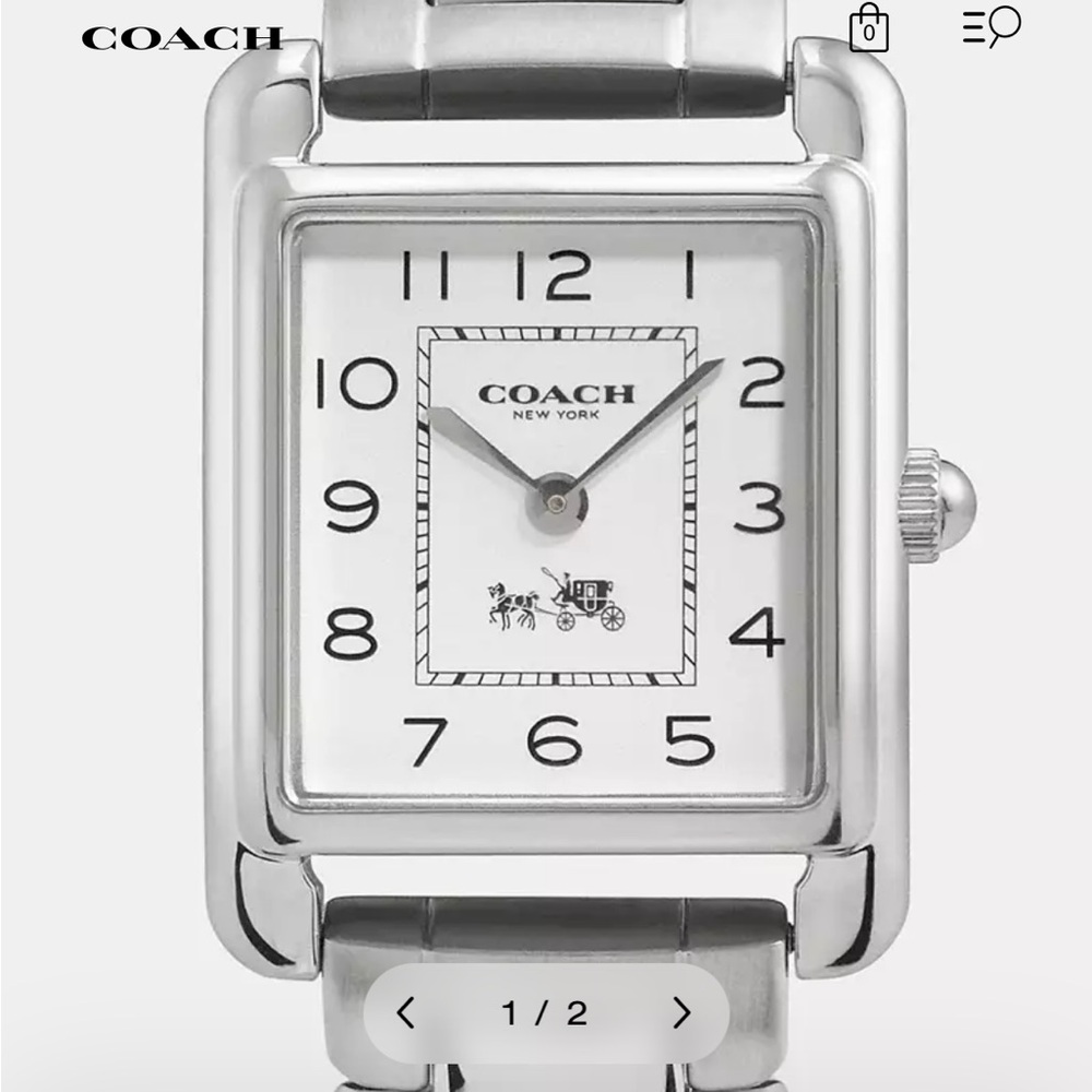 Coach Silver Rectangular Dial Watch - image 1